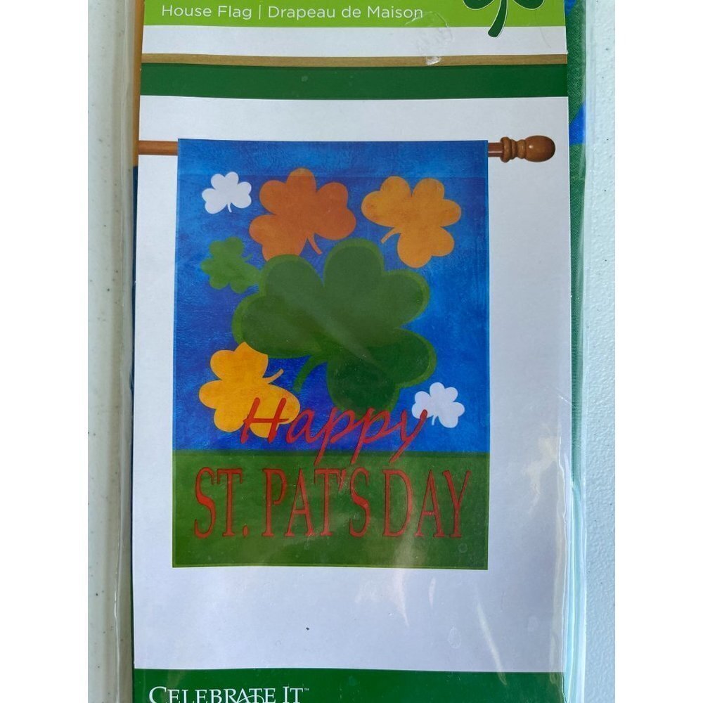 New! Celebrate It Happy St. Patrick's Day House Flag